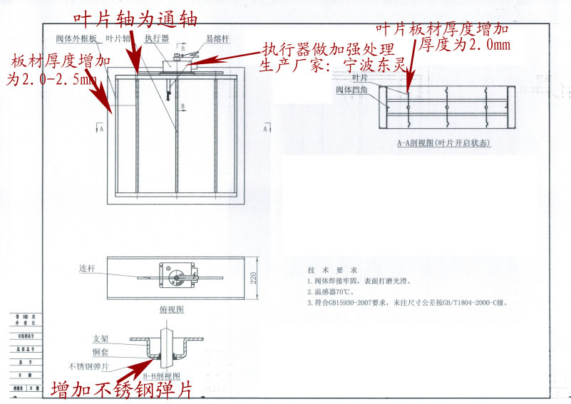 280℃排煙防火風(fēng)閥功能、特點及技術(shù)參數(shù)
